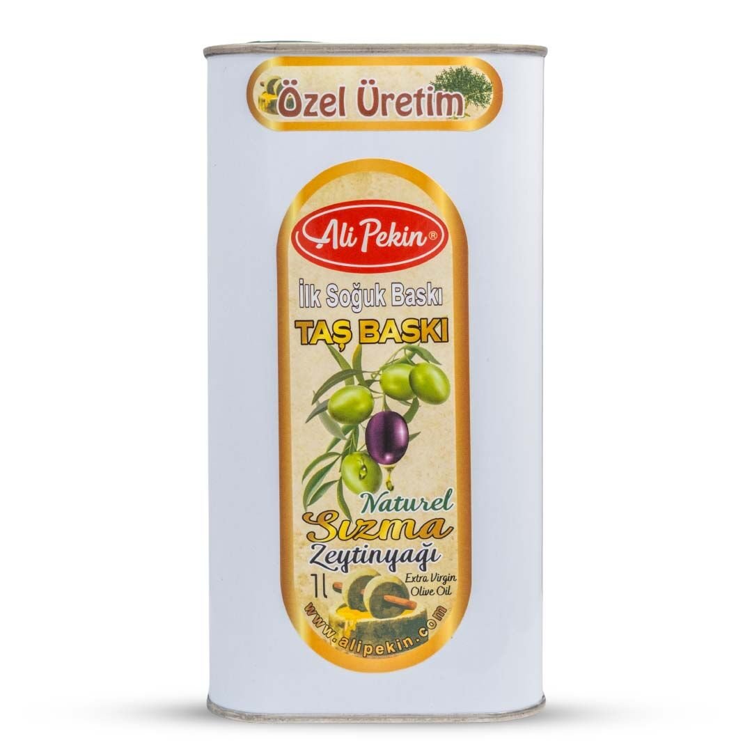 Taş Baskı İlk Soğuk Baskı Sızma Zeytinyağı 1 lt (Teneke) — yakın çekim